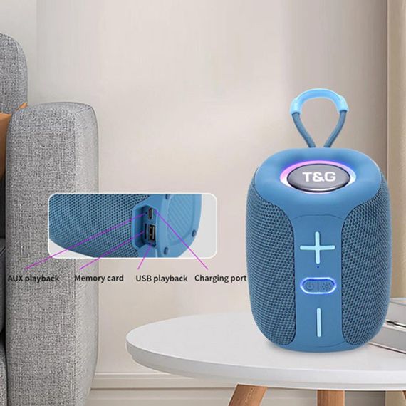 Портативна Bluetooth колонка TG658 8W з RGB підсвічуванням. YO-324 Колір: синій | Зображення 4