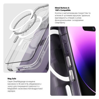 Чехол для мобильного телефона Armorstandart Clear MagCase Apple iPhone 17 Pro Transparent (ARM86252) | Зображення 3
