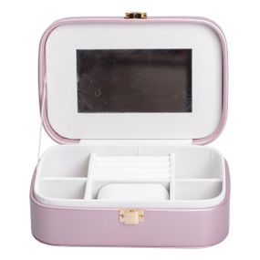 Скринька для прикрас з еко шкіри 20×14×7 см із дзеркалом органайзер для ювелірних виробів HP-5-32P