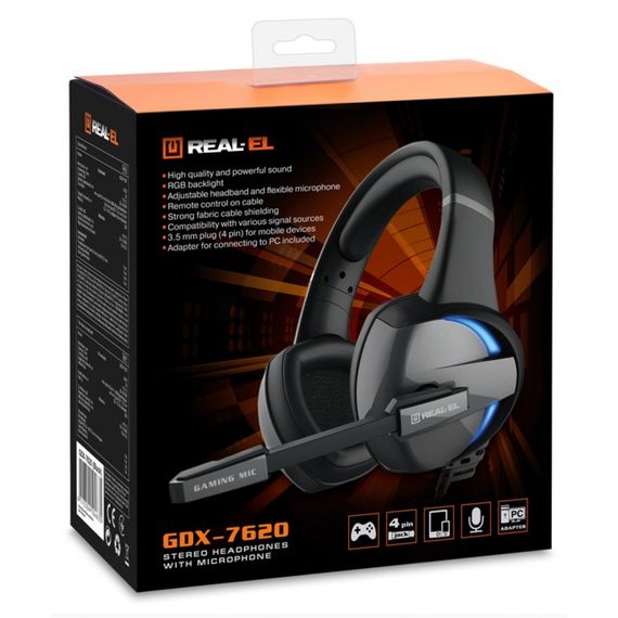 Навушники REAL-EL GDX-7620 Black | Зображення 8