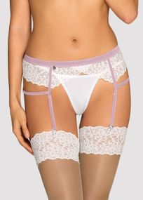 Пояс для панчох Obsessive Lilyanne Білий L/XL