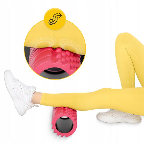 Масажний ролик 4FIZJO 33 x 14 см (валик, роллер) Pink (P-5907739310088) | Зображення 1