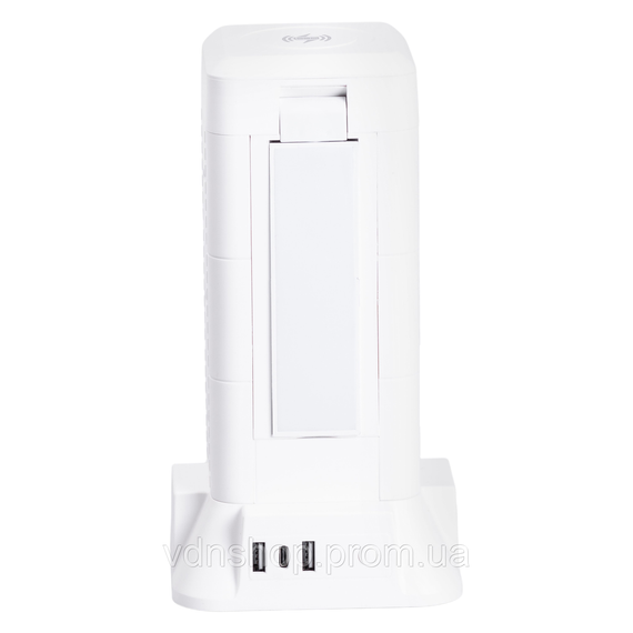 Сетевой фильтр удлинитель 4.8 м с лампой на 9 универсальных розеток с 2 USB, 1 Type-C, беспроводная зарядка HP-5-7MF | Зображення 5