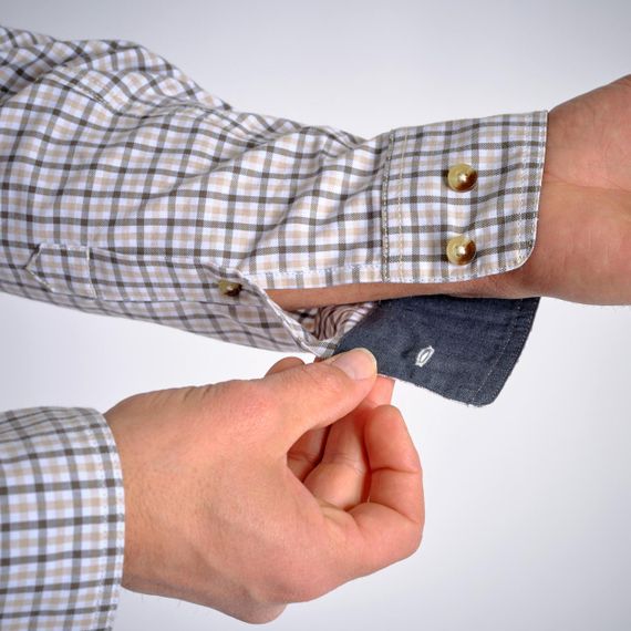 Сорочка 100 біла в клітинку - 2XL | Зображення 4