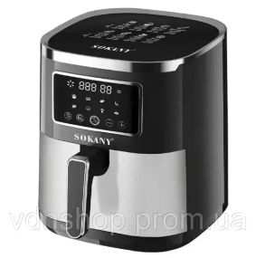 Аэрофритюрка Sokany SK 10052 1700W Аэрогриль безмасляная мультипечь для приготовления без масла 7 л с сенсорным управлением