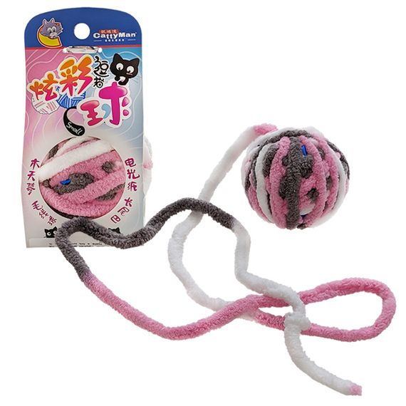 Іграшка для котів CattyMan Caddice Ball Long Tail, рожева 5.5 см