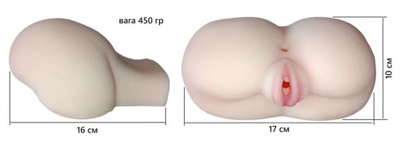 Мастурбатор OYO Beautiful Buttocks з двома отворами, реалістичними сідницями Sex Aura | Зображення 1