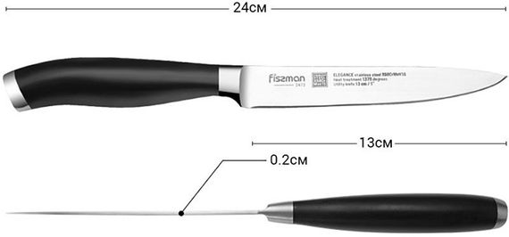 Ніж універсальний Fissman Elegance 13см з високолегованої нержавіючої сталі | Зображення 1