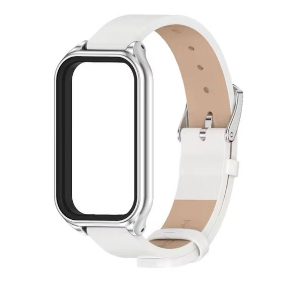 Шкіряний ремінець Mijobs для фітнес браслета Xiaomi Smart Band 9 Active - White
