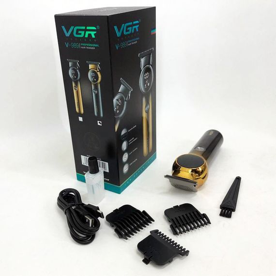 Машинка для стрижки волос беспроводная VGR V989, Профессиональный триммер QK-958 с насадками | Зображення 6