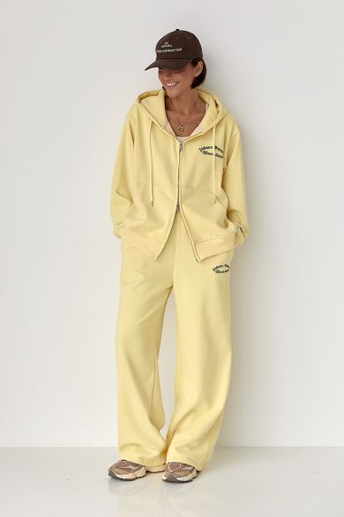 Теплий спортивний костюм з капюшоном - жовтий цвет, S/M (є розміри)