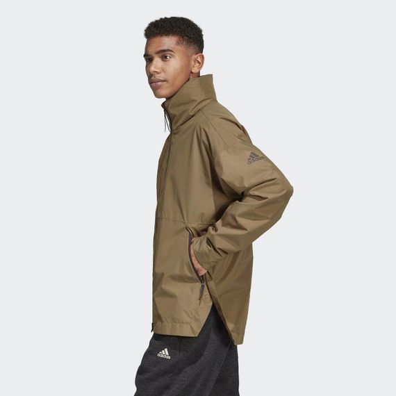 Ветровка спортивная мужская adidas Urban Clima Proof JKT DQ1616 (хаки, непромокаемая, дышит, логотип адидас) | Зображення 4