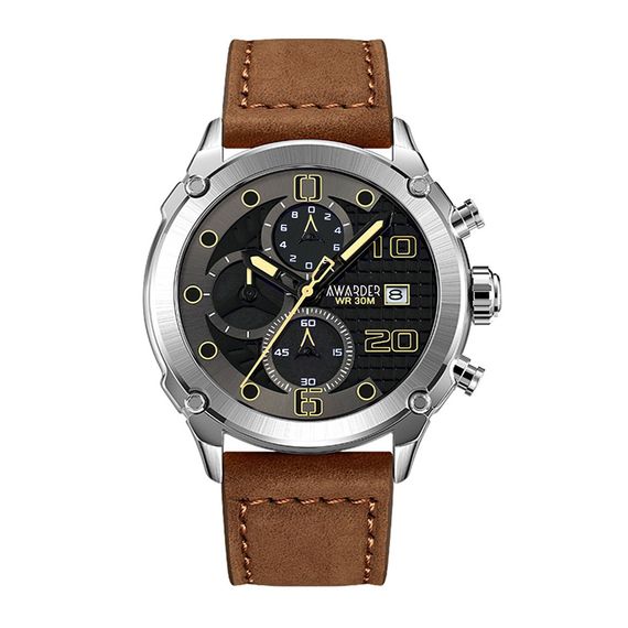 Годинник наручний Awarder 016 Silver-Black-Brown