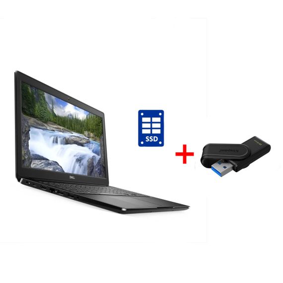 Ультрабук Dell Latitude 3500 / 15.6" (1920x1080) TN / Intel Core i3-8145U (2 (4) ядра по 2.1 - 3.3 GHz) / 8 GB DDR4 / 256 GB SSD / Intel UHD Graphics / WebCam / Win 11 Pro б/в + Подарунок Флеш-накопичувач Kingston DataTraveler Exodia S 64 ГБ