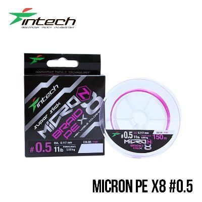 Шнур плетенный рыболовный Intech Интеч MicroN PE X8 200m 0.5 11lb / 5.0kg
