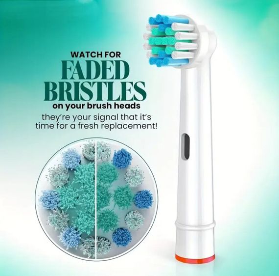 Сменные насадки для электрической зубной щетки Oral-B 4 шт., подходят для Precision Clean, Advance Power и др. | Зображення 2