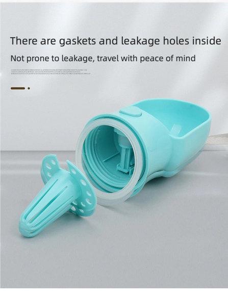 Портативна Поїлка Для Собак 2в1 з Годівницею 180 мл Прогулянкова Пляшечка Питна 320 мл М'ятна | Зображення 6