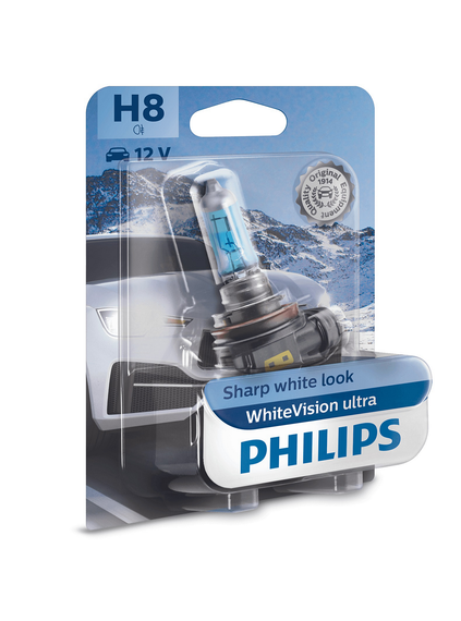 12360WVUB1 (PHILIPS) H8 WhiteVision ultra +60% (3800K) B1 12V 35W PGJ19-1