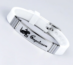 Силиконовый браслет Primo Zodiac - Capricorn (Козерог) - White