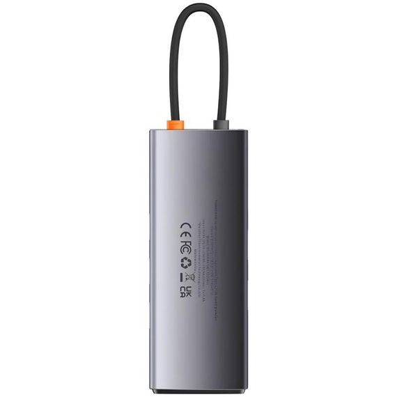 Перехідник HUB Baseus Metal Gleam Series 7-Port Clarity (Type-C to HDMI+USB3.0*3+PD+SD/TF) (B000307) Station Gray | Зображення 3