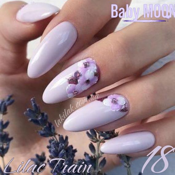Гель-лак BABY MOON Lilac Train No18 молочно-бузковий, 6 мл