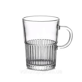 Набор чашек стеклянных 2 шт для чая и кофе 500 мл прозрачные HP-YH-70