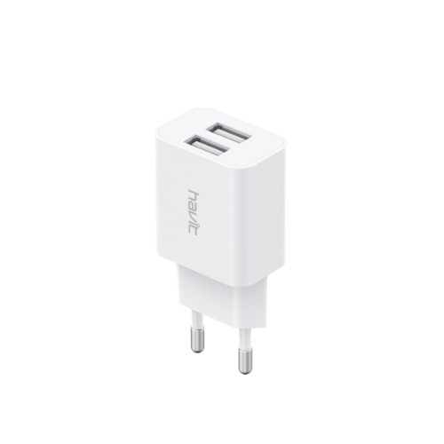 Зарядний пристрій мережевий 2USB 2,1А білий Havit HV-UC1004