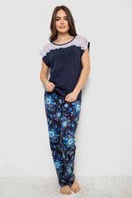 Жіноча піжама з принтом, колір синій, 243R1484-003