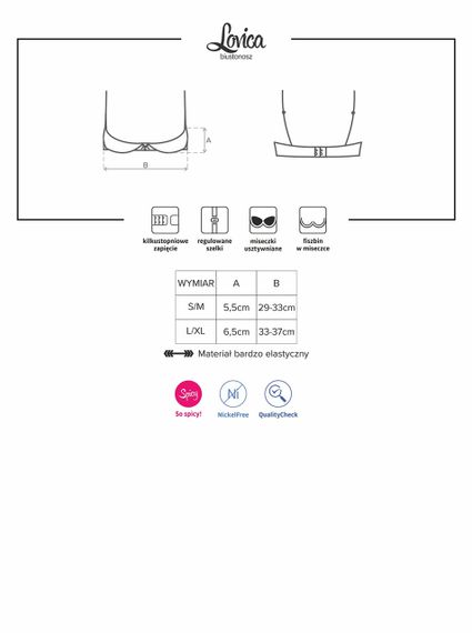 Бюстгальтер открытый Obsessive Lovica L/XL, красный Sex Aura | Зображення 5