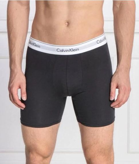 Набір чоловічих анатомічних трусів боксерів подовжений фасон Calvin Klein men boxer 3 шт в наборі. | Зображення 1