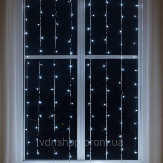 Новогодняя гирлянда штора 2х2 м 80 LED комнатная белый провод Белый ZWM2280LEDW | Зображення 1