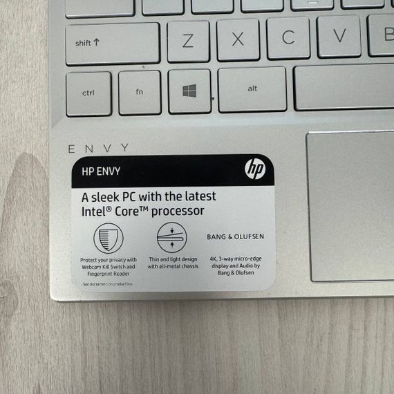 Ультрабук Б-класс HP Envy 13-aq1013dx / 13.3" (3840x2160) IPS Touch / Intel Core i7-1065G7 (4 (8) ядра по 1.3 - 3.9 GHz) / 8 GB DDR4 / 512 GB SSD NVMe / Intel Iris Plus Graphics / WebCam б/у | Зображення 7