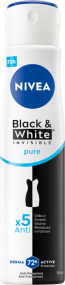 NIVEA Black & White Invisible Антиперспірант-спрей, 72 години, Pure  250 мл