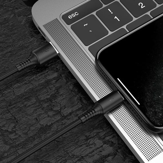 Дата кабель Borofone BX47 Coolway USB to Lightning (1m) Чорний | Зображення 4