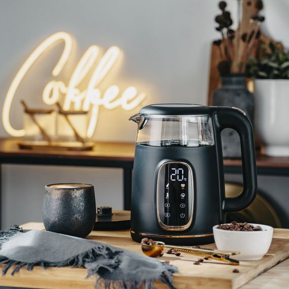 Електрочайник cкляний Adler AD 1305 чорний/золотий 1,7 л, 2200 Вт, з регулюванням температури | Зображення 7