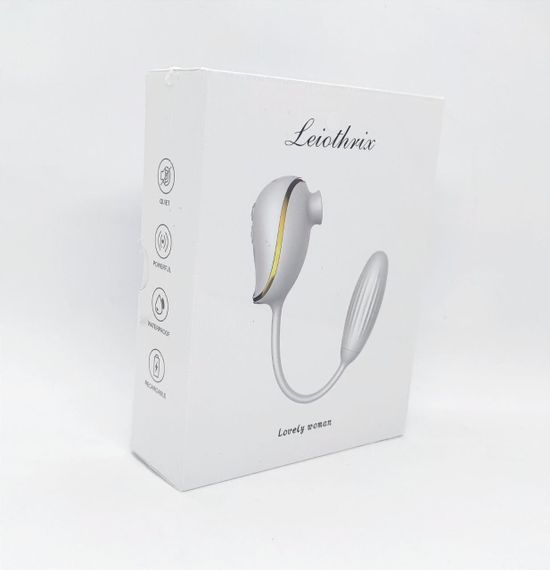 Вакуумний стимулятор з віброяйцем High End Suction Love Egg WHITE | Зображення 5