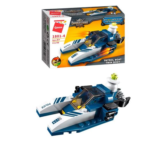 Конструктор Qman 1801-1-8 поліція, транспорт, 45-49 деталей  Катамаран