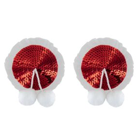 Пестис на соски Paris Hollywood Cache Tetons Pompoms Красно-белые One Size
