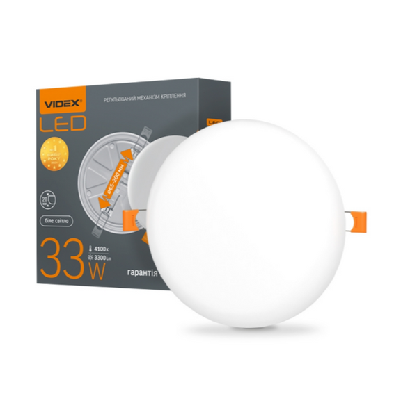 LED Світильник безрамковий круглий 33W 4100К 220V VL-DLFR-334 Videx