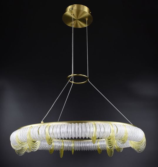 Люстра світлодіодна підвісна LED світильник для квартири на стелю лед 26756 Латунь 30-140х65х65 см.