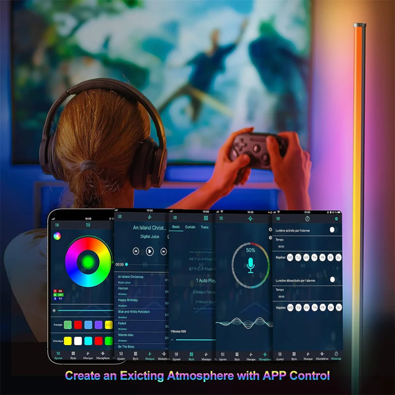 Розумна світлова панель SV RGB 122 см. з дистанційним керуванням через програму/пульт із синхронізацією музики (sv3381) | Зображення 2