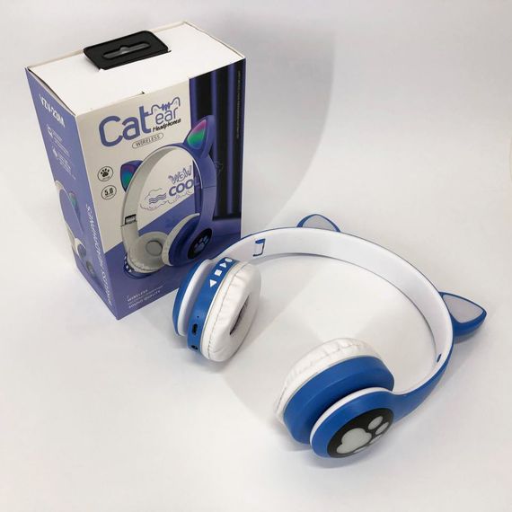 Беспроводные наушники с кошачьими ушками и RGB подсветкой Cat VZV 23M. Цвет: синий | Зображення 5
