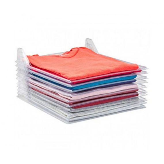 Набір органайзерів EZSTAX. Система зберігання одягу на 10 комірок для сорочок, футболок T-shirt organizing system