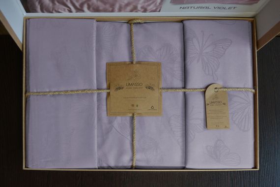 Постільна білизна Limasso Jacquard Ranforse 200 х 220 см Kelebek Violet | Зображення 5