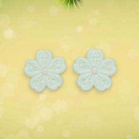 Детские серьги-клипсы Цветок Гербера белая с розовой тычинкой - Без пробивания уха, 2 см