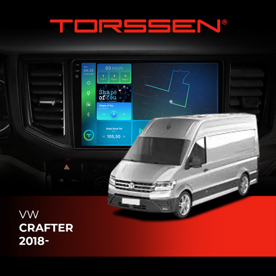 Штатна магнітола Torssen 2K VW Crafter 2018- FL10 4+64Gb 4G Carplay DSP