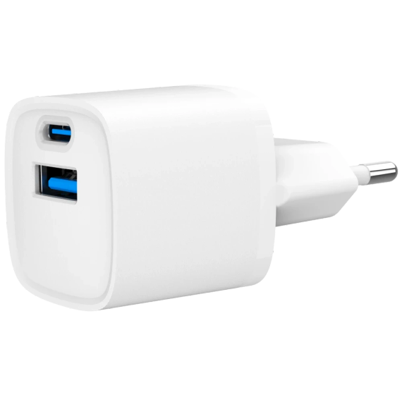 Gembird TA-UC-PDQC20-W-01 (USB Type A + USB Type C) Мережевий зарядний пристрій - Повербанки