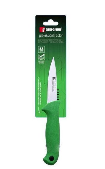Ніж для чищення овочів Bergner Professional color BG-39143-GR 8,5 см | Зображення 1