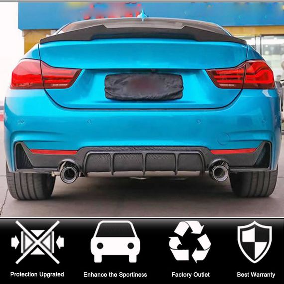 Дифузор заднього бампера V3 (для M-Sport, Карбон) для BMW 4 серія F-32 2012-2020 рр | Зображення 1