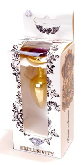 Анальна пробка Boss Series - Jewellery Gold Heart PLUG Purple S, BS6400043 Sex Aura | Зображення 6